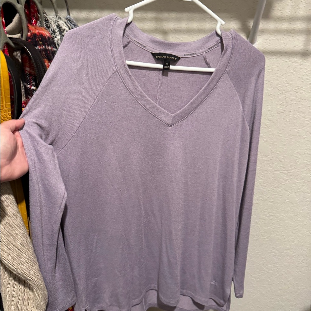 Banana Republic Lavender Long Sleeve Top